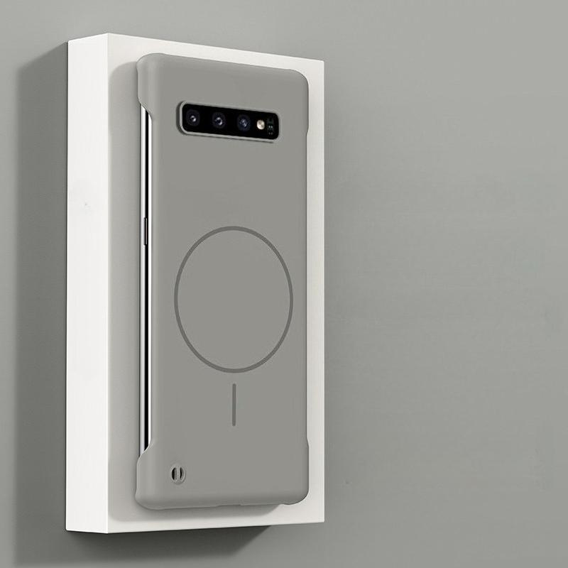 Для чехла для телефона Magsafe без рамки для Samsung S10 Plus S20+ S21 FE S22 S23 Note 20 Ultra Тонкий Бескаркасный Жесткий ПК Магнитная Крышка