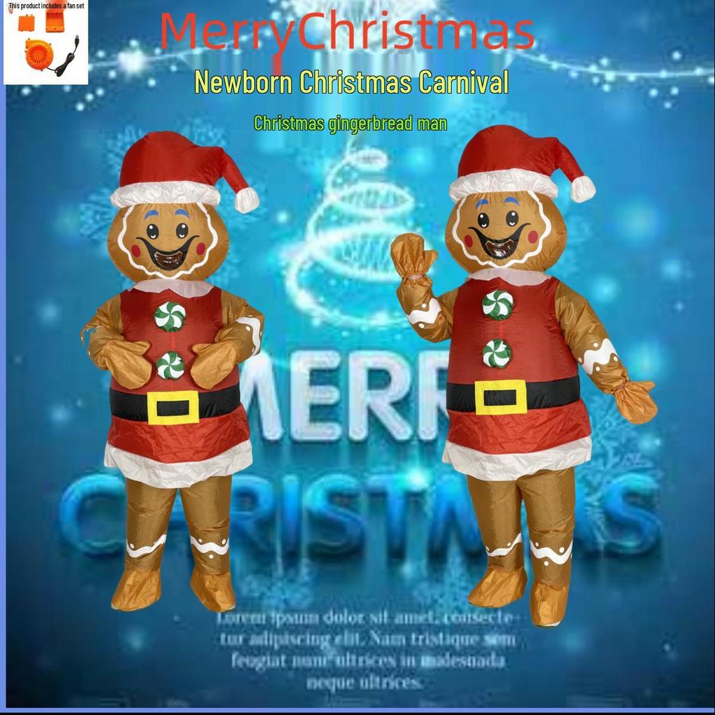 Inflatable Christmas Costume: Santa Claus Riding Reindeer Suit