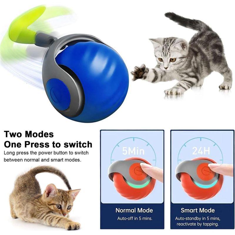 Practical-Wave-Design Interactive Cat Ball Pet With For Indoor Cats For Smart Obstacle Avoidance Flexible Scrolling Blue
