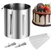 Mousse Ring Mold Adjustable Cake Mold, Stainless Steel Baking with Clear Markings, 6-12 Round Inch for Pastry, Dishwasher Safe Decorating Tools