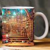 Творческая 3D кружка для книжной полки с космическим дизайном, керамическая кружка с 3D-эффектом, кружка для библиотечной полки, для любителей книг, 350 мл