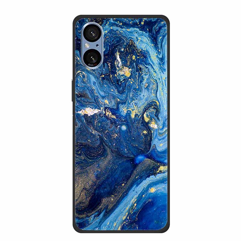 Чехол для Sony Xperia 5 V Мраморный Ударопрочный Мягкий Силикон ТПУ Задняя крышка Для Sony Xperia5 V 5V 5G Чехлы для телефона XQ-DE54 Новые Fundas