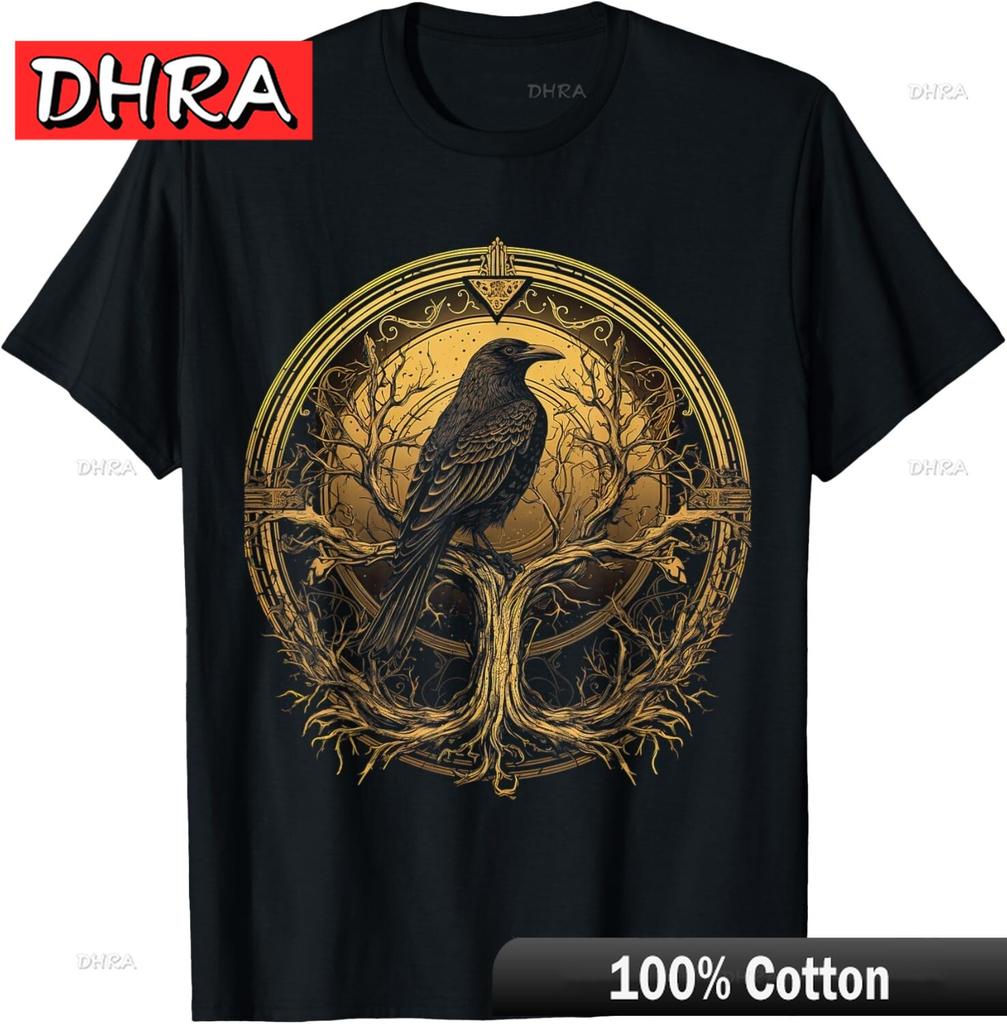 Скандинавская культура и скандинавские дизайны Ворон Одина Кельтский Викинг Вальхалла Футболка Милые Забавные Эстетичные Футболки Стильная Яркая Футболка