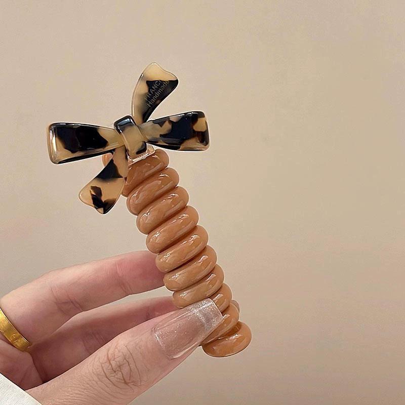 Эластичные резинки для волос для женщин и девочек, однотонные резинки для волос, спиральная катушка, резинка, хвостики, веревка для головы, аксессуары для волос