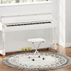 Piano Stool Height-Adjustable Foldable X-Shaped Piano Bench with Faux Leather Cushion 39 x 29 x 37-47 cm White