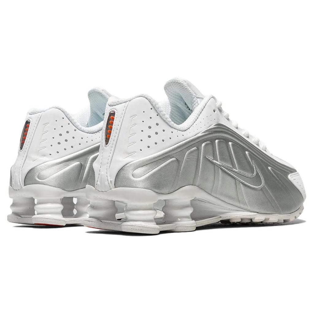 Nike Shox R4 White Metallic женские кроссовки Metallic-Silver Max-Orange AR3565-101