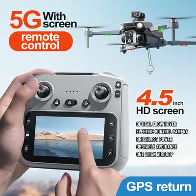 Новый K19 MAX GPS Дрон Профессиональная 8K Камера Аэрофотосъемка FPV Бесщеточный Обход Препятствий с Пультом Управления с Большим Экраном Складной Дрон