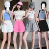 Summer High-waisted Loose Trousers Casual Korean Pockets Drawstring Elastic Women's Sports Shorts