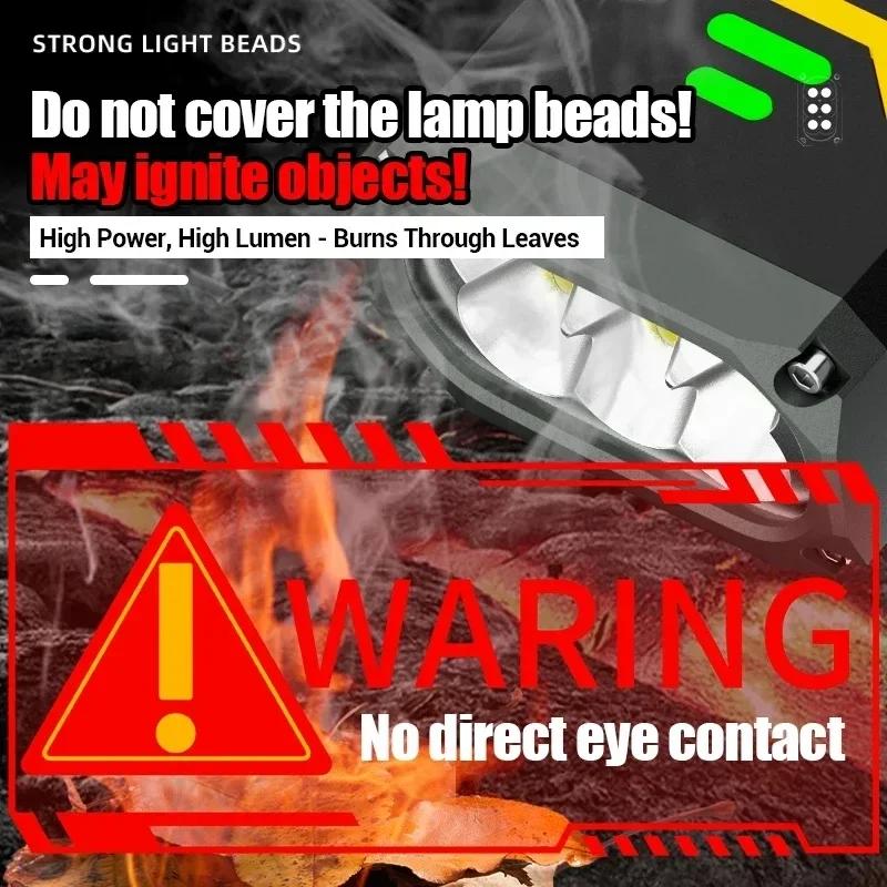 Светодиодный фонарик высокой мощности 13000 лм, встроенный аккумулятор большой емкости 10000 мАч, перезаряжаемый через USB, алюминиевый сплав, фонарь, аварийный внешний аккумулятор