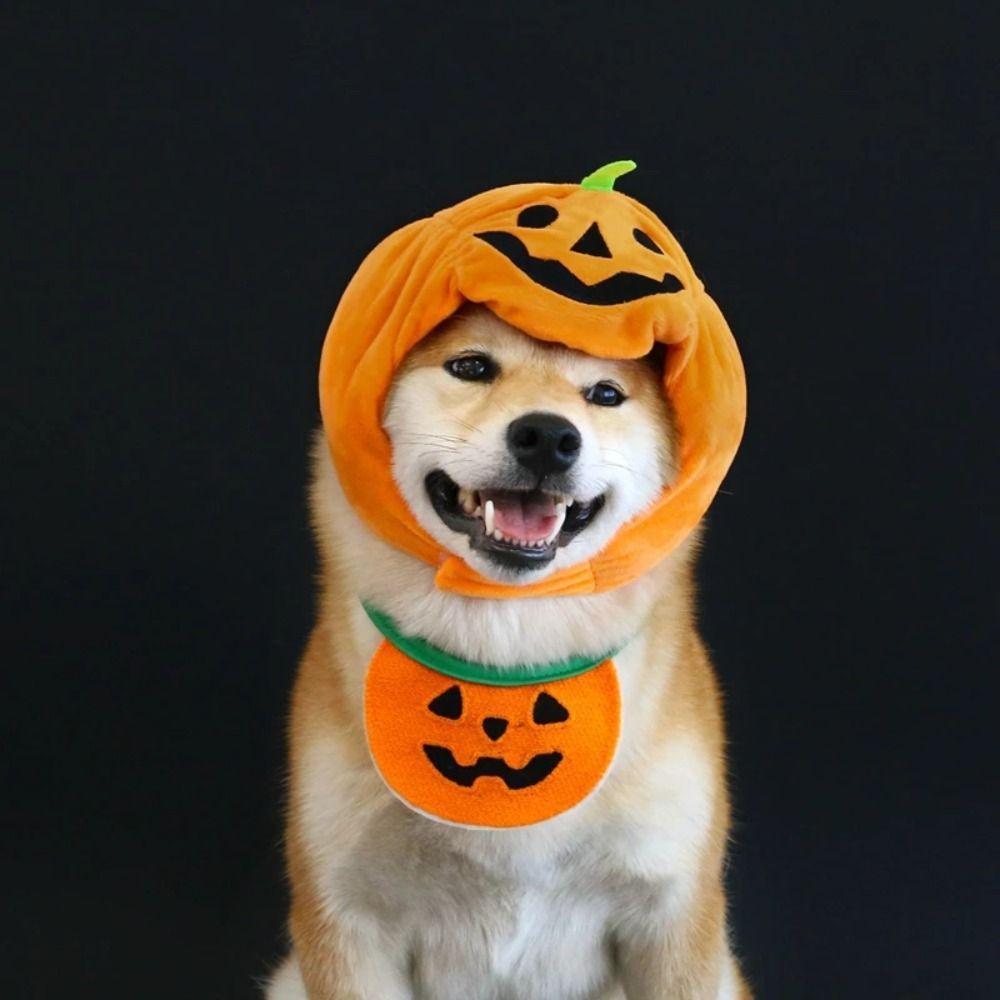Headdress Pet Halloween Hat Cosplay Costume Plush Cat Headgear Gift Pumpkin Dogs Hat Photo Prop