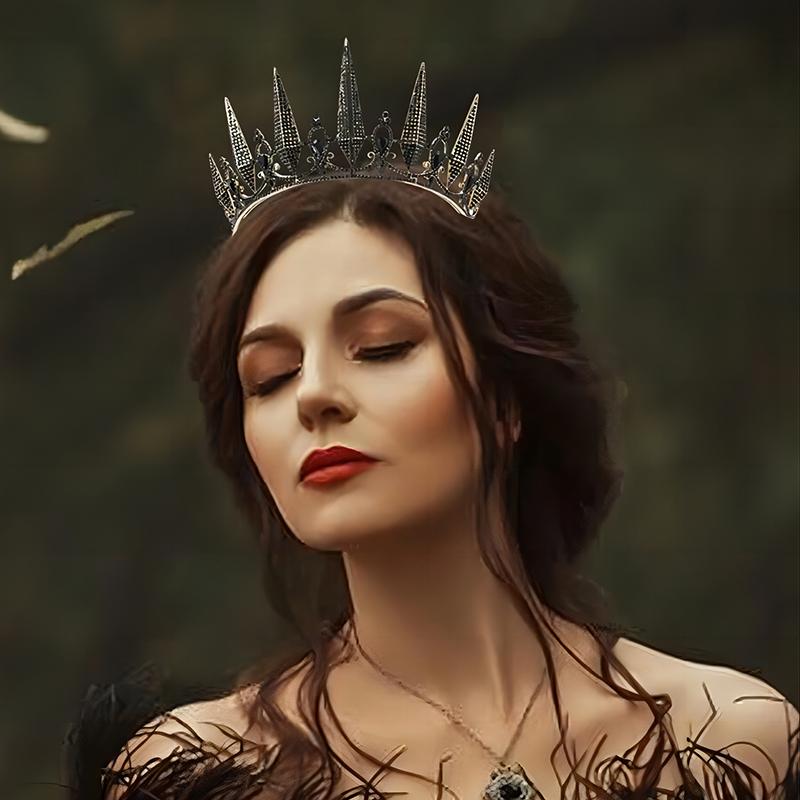 1pc Classic Crown In Punk Style Tiaras Wedding Birthday Party Accessories Photography Props Women's Jewelry Hairband Crown