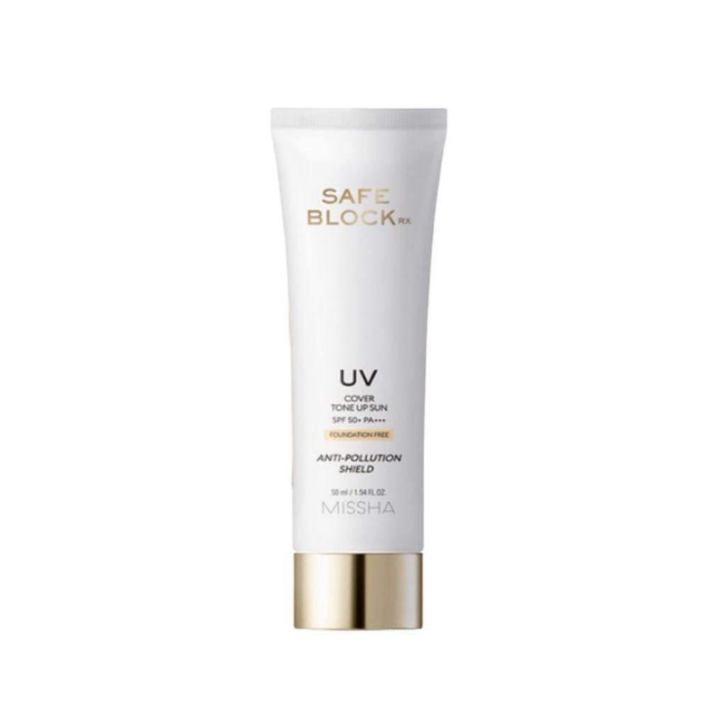MISSHA Safe Block RX Cover Tone-Up Sun Cream SPF50+ PA++++ Brightening UV Protection Sunscreen 50ml