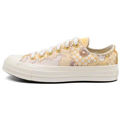 Женские кроссовки Chuck 70 Low Crafted Florals желтые Cyber-Mango Egret A00538C