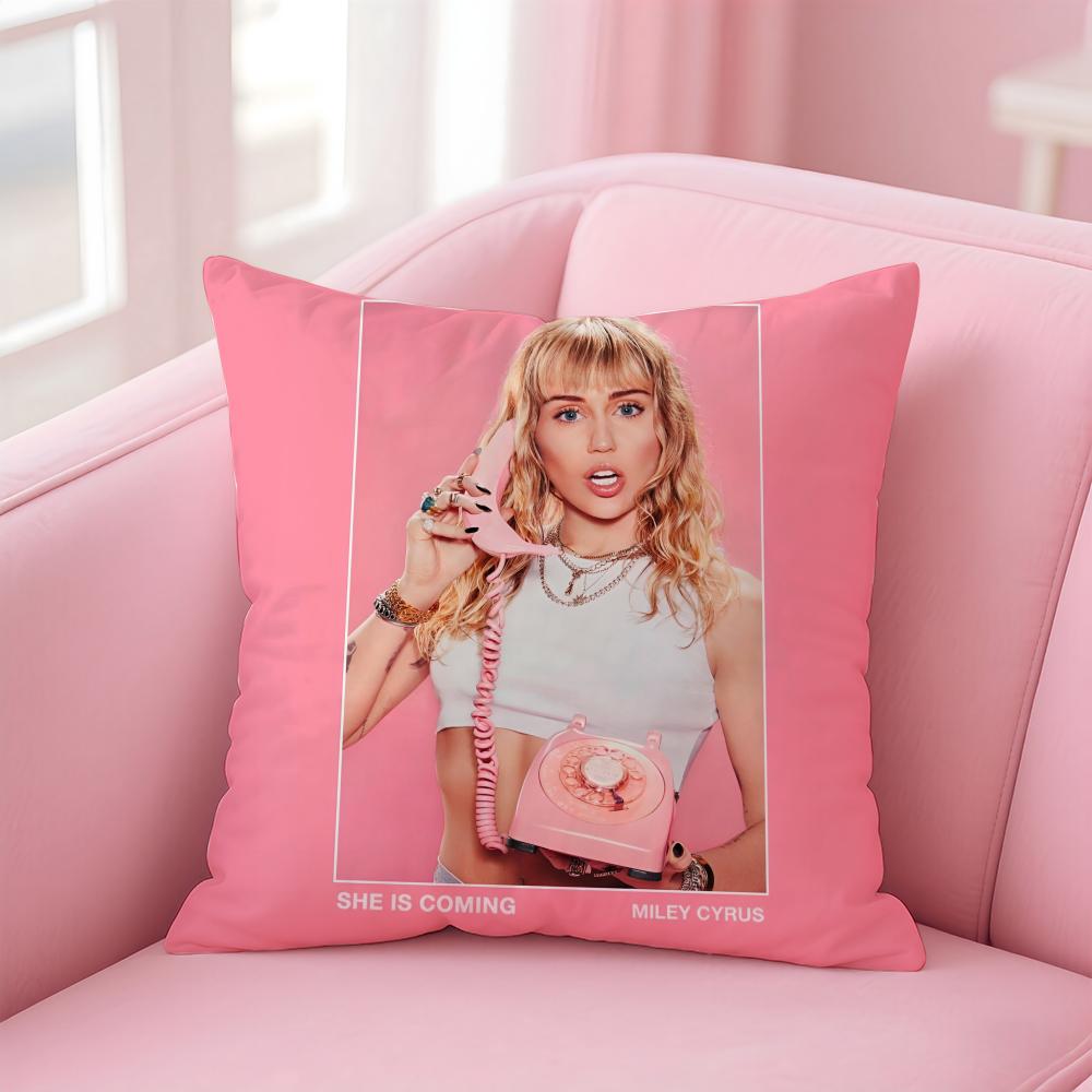 Горячая Красивая Певица M-Miley C-Cyrus Наволочка Декоративная Подушка Короткий Плюш Невидимая Молния Комната Диван Наволочка