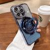Роскошный чехол-держатель с магнитом и стразами для iPhone, Блестящая защитная крышка для камеры