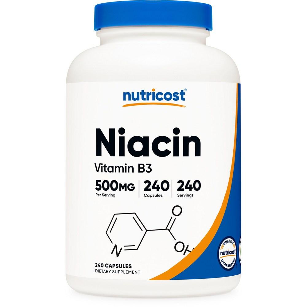Nutricost Niacin Vitamin B3 500mg Gluten-Free Capsules 240 Tablets 1 pcs