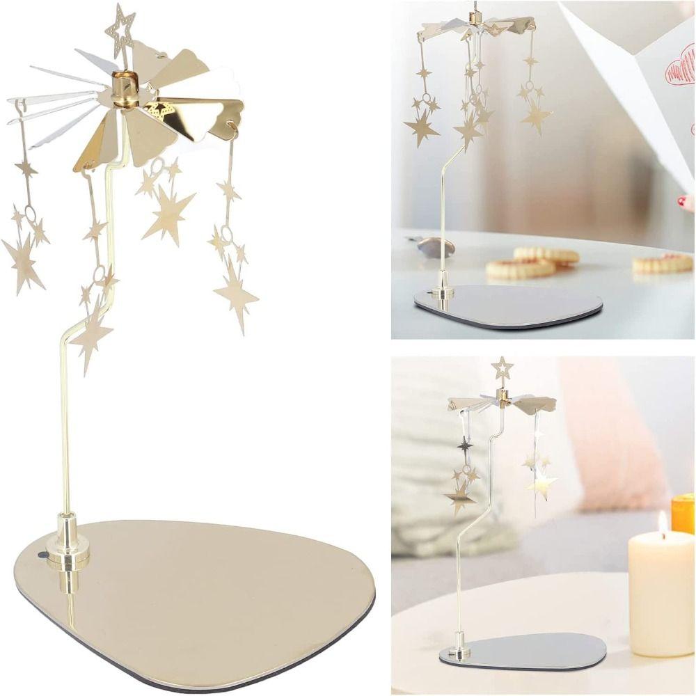 Candle Holder Spinning Candle Rotary Holder Carousel Candle Spinner Candle Stick Holder Tray
