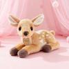Simulation Lying Posture Deer Plush Doll Lovely Fluffy Tawn Cartoon Stuffed Animal Toy Gifts For Girl