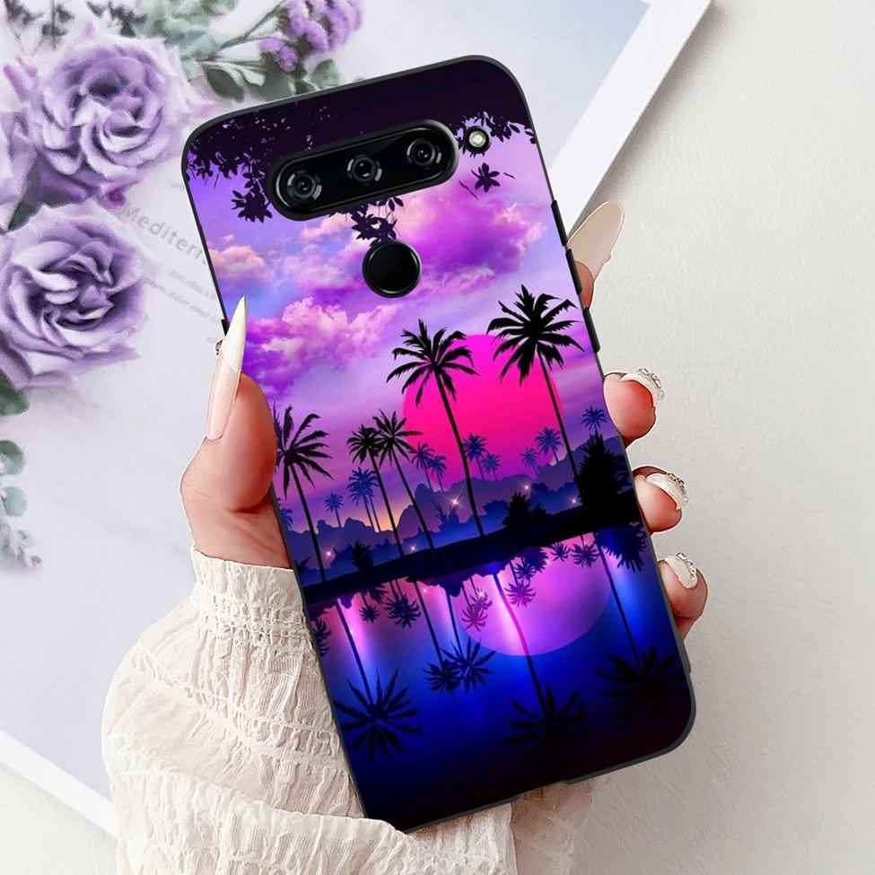 Чехол For LG V40 ThinQ Чехол-крышка Силиконовый Роскошный Модный Милый Кот Крутой Ударопрочный Бампер Корпус Для LG V405 LM-V405 LM-V409N
