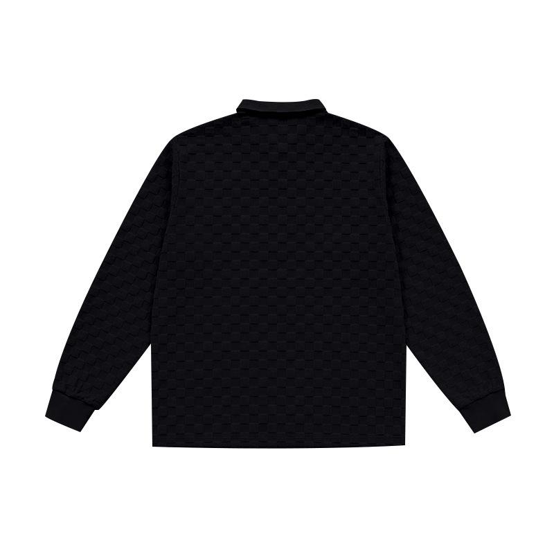 Men S Long Sleeve Half Zip Plaid Polo Shirt Casual Top