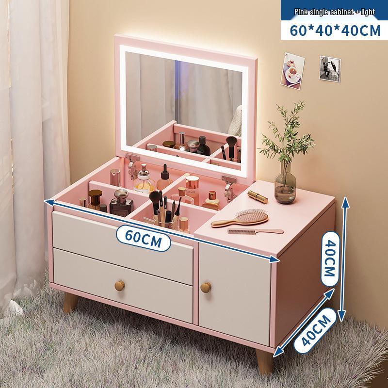 Bay Window Vanity: Floor-Standing Makeup Dressing Table for Small Bedrooms.