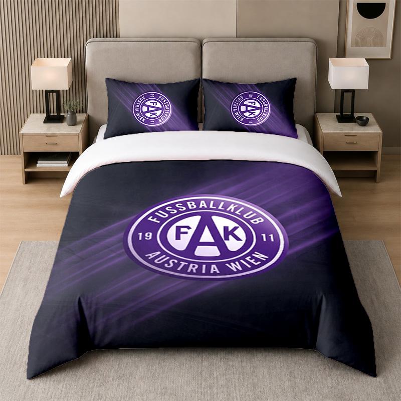 3Pcs Bedding SetAustria Wien FC Soft Bed Sheet and Two Pillowcases Home Bedroom Decor