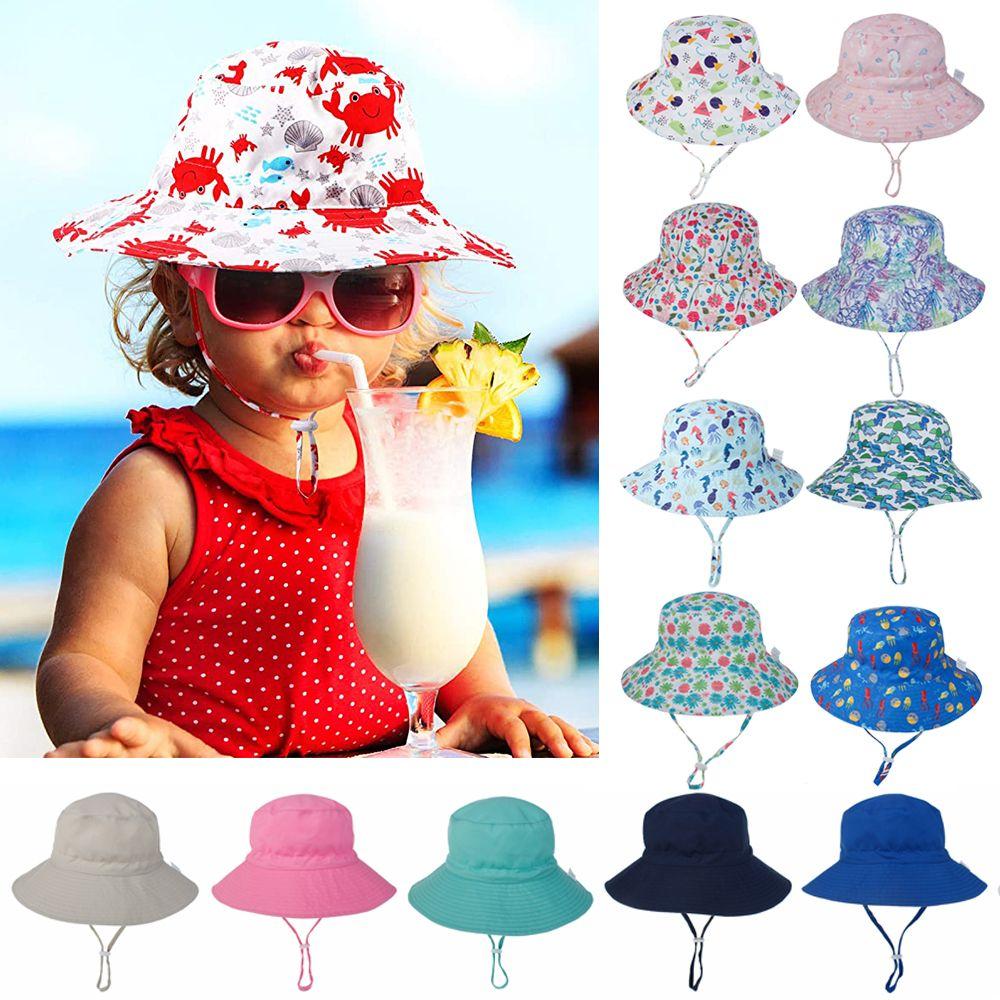 Hats UV Protection Neck Ear Cover Baby Sun Hat with Adjustable Chin Strap Bucket Hat Beach Cap
