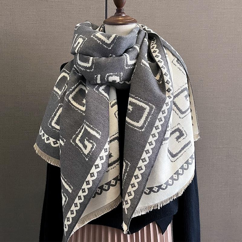 2023 Новый модный кашемировый зимний шарф, зимняя студенческая шаль для пар