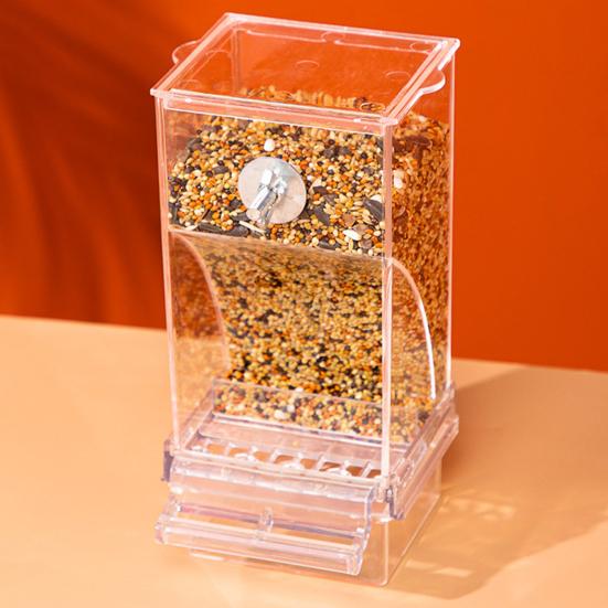 Прозрачная акриловая кормушка для птиц, автоматическая кормушка для птиц без беспорядка, кормушка для попугаев большой емкости, защита от разлива