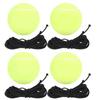 4шт. Набор из 4 высокоэластичных теннисных мячей с резинкой для спортивной практики, тренировочного пояса