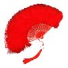 Vintage Feather Lace Folding Fan with Tassels Portable Summer Hand Held Fan