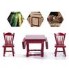 Miniature 1/12 Dollhouse Wooden Table Doll House Decoration Simulation Chair Table Furniture Toys