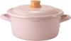 Fuji Enamel Cotton Plus Ash Casserole, 20cm, Pink, CTP-20W.AP