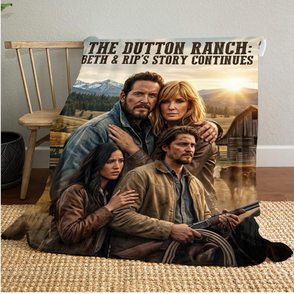 Dutton Ranch: Western Adventure Plush Blanket Soft Comfortable All Seasons blanket Sofa Office Naps blanket Outdoor Travel throw Perfect Gift