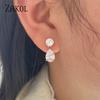 ZAKOL Delicate Water Drop Cubic Zirconia Jewelry Set Fashion White Color Earrings Necklace for Women Anniversary SP272