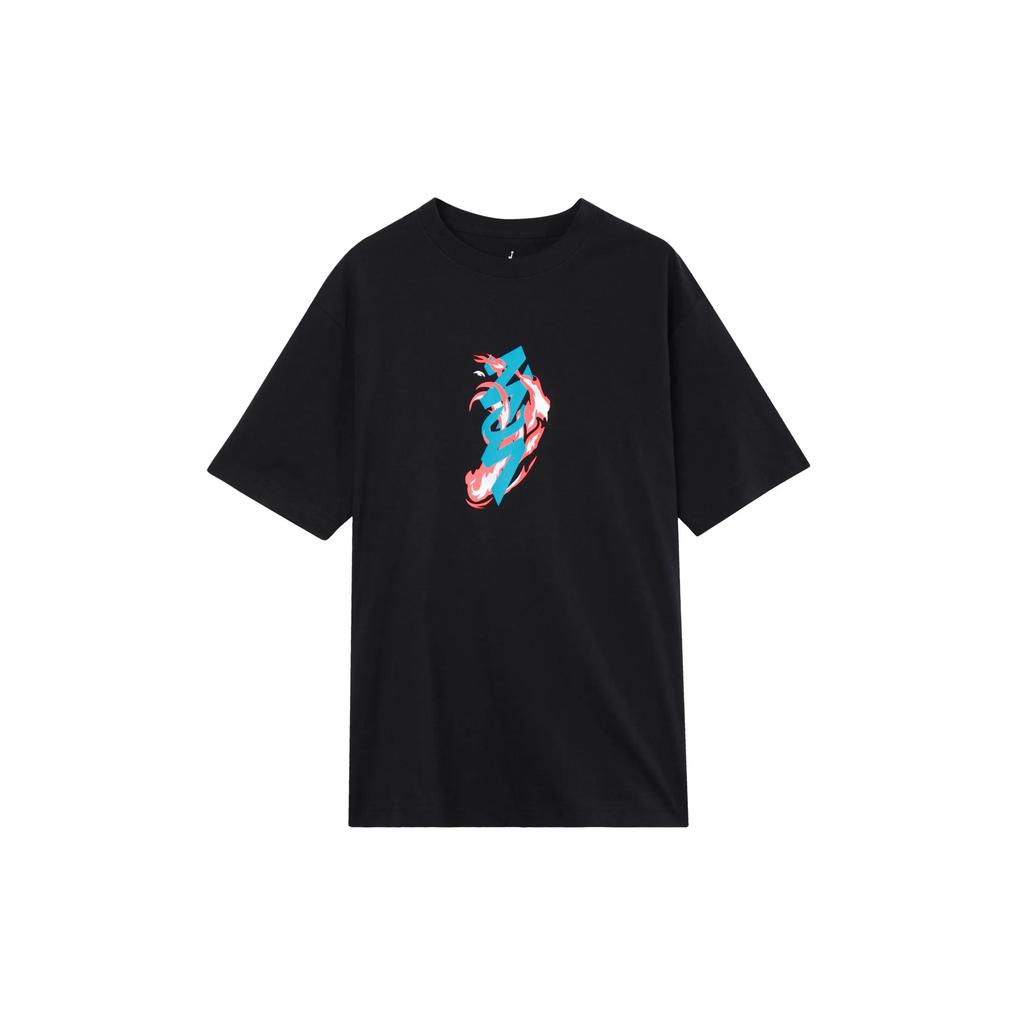 Jordan T-Shirts Men's Black Crew Neck Moderate Straight Fit (Unisex) T-Shirts FN5349 010