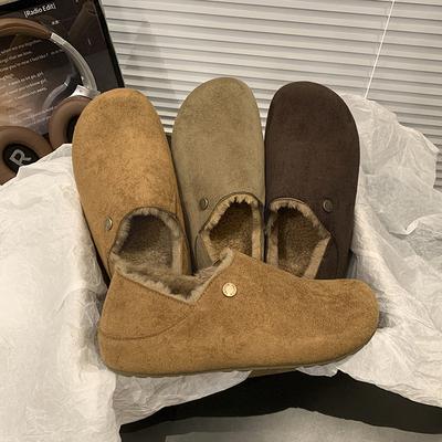 Женские новые осенне-зимние туфли на толстой подошве, полностью закрывающие ногу, увеличивающие рост, туфли Doudou на одной педали, бархатные хлопковые туфли