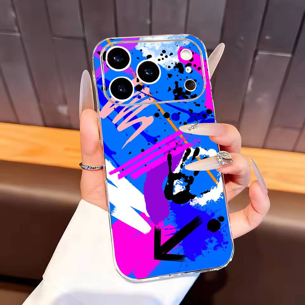 Trendy Abstract Phone Case For iPhone17,16,15,14,13,12,11 Plus,Pro Max Soft Transparent Cover