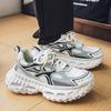 Модная мужская спортивная повседневная обувь 2025 новый стиль летняя сетчатая дышащая нескользящая обувь удобные универсальные кроссовки на толстой подошве