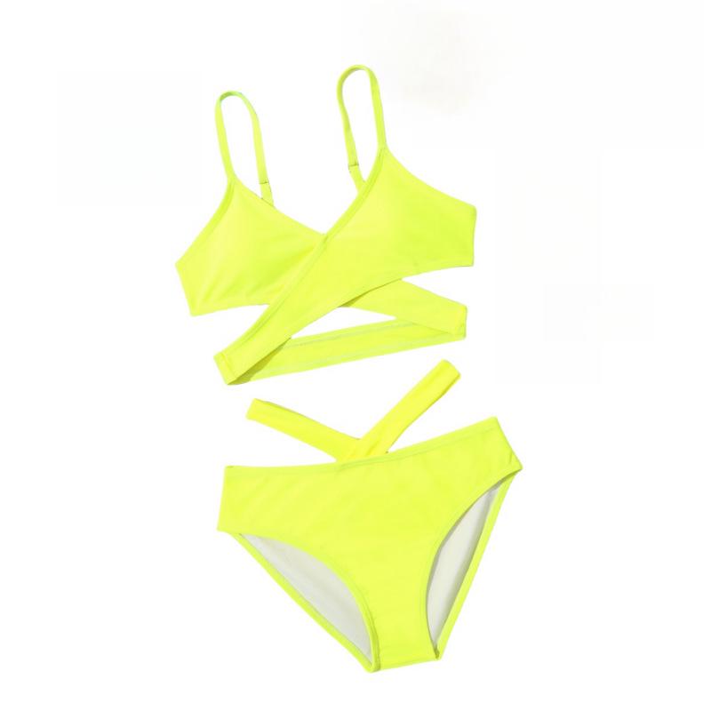 Новый женский сексуальный купальник бикини сплошного цвета 2024 года