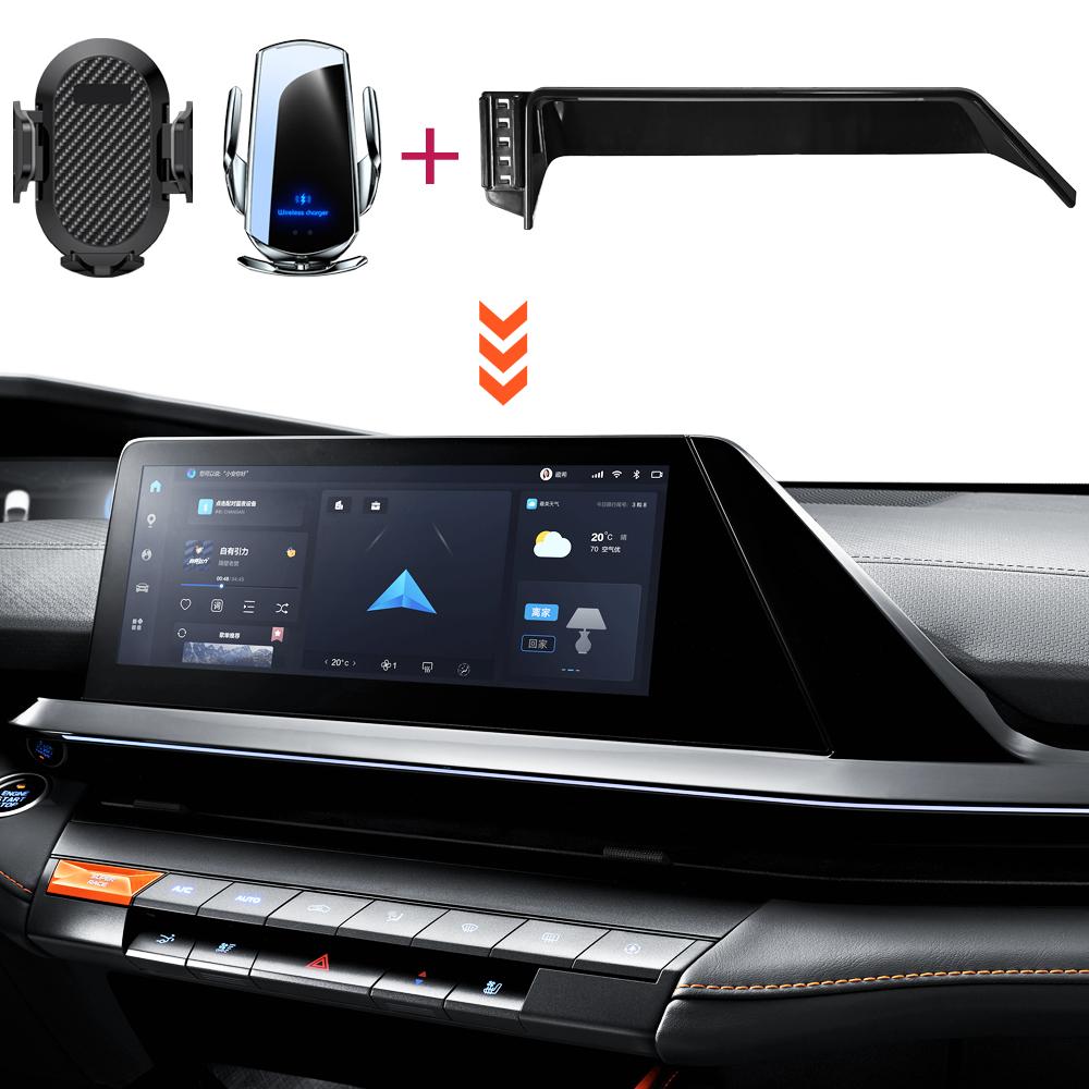 Автомобильный держатель для телефона для Changan UNI-V uni v 2022 2023 Экран Фиксированная база 15 Вт Беспроводная зарядка Держатель для мобильного телефона Автоаксессуары