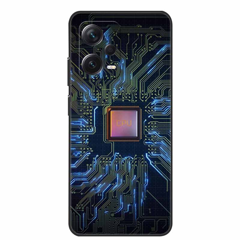 Мягкий чехол для Xiaomi Redmi Note 12 Pro 5G Черный ТПУ Силиконовый Чехол для Redmi Note 12 Turbo 5G / Note12 Pro Plus Pro+ Волк