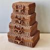 Vintage Imitation Rattan Woven Storage Basket - Handmade Wedding or Party Favor Box