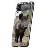 Роскошный Чехол Для Телефона Для Samsung Galaxy Z Flip 3 4 5 6 Жесткий Черный Складной ПК Для Samsung Z Flip3 Flip4 Flip5 Чехол Животное Дикий Кабан