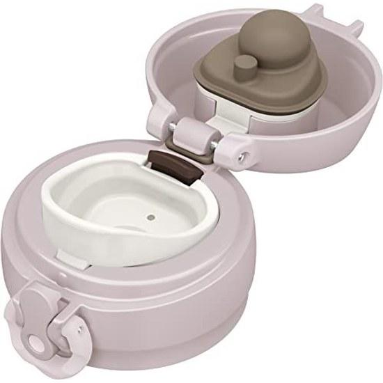 Термос Thermos с вакуумной изоляцией, портативная кружка, 0,5 л, бежево-розовый, легко моется, съемный питьевой носик, легкий, открывается одним касанием, стальная бутылка, изоляция BEP