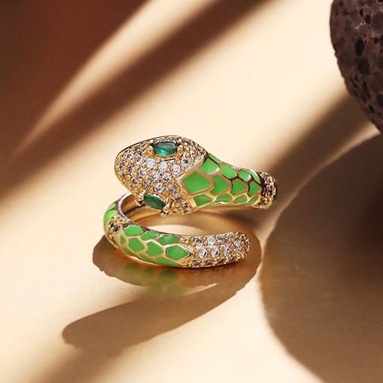 Yousheng женское кольцо на палец с регулируемым отверстием, сверкающие стразы, кольцо в форме змеи, коктейльное ювелирное украшение для вечеринки, подарок