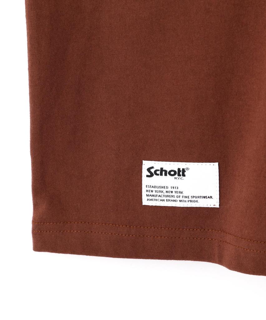 Мужская футболка с длинным рукавом Schott Color Flocky Bulldog, Размер XL, 050, Коричневый, 782-4230013