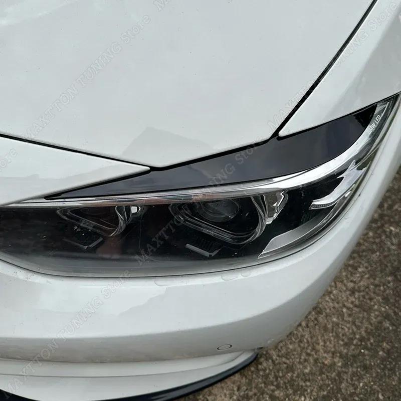 1 Pair Car Gloss Black Headlights Eyebrow Eyelids Trim For BMW 4 Series F32 F33 F36 M4 420d 420i 425d 430i 435i 440i 2013-2021