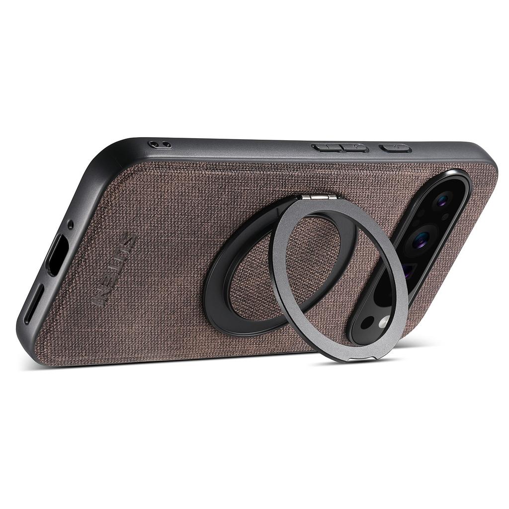 SUTENI G3 Магнитный чехол с вращающимся кольцом-подставкой для Google Pixel 10/10 Pro, текстура джинсовой ткани, задняя крышка для телефона из ПУ и ТПУ