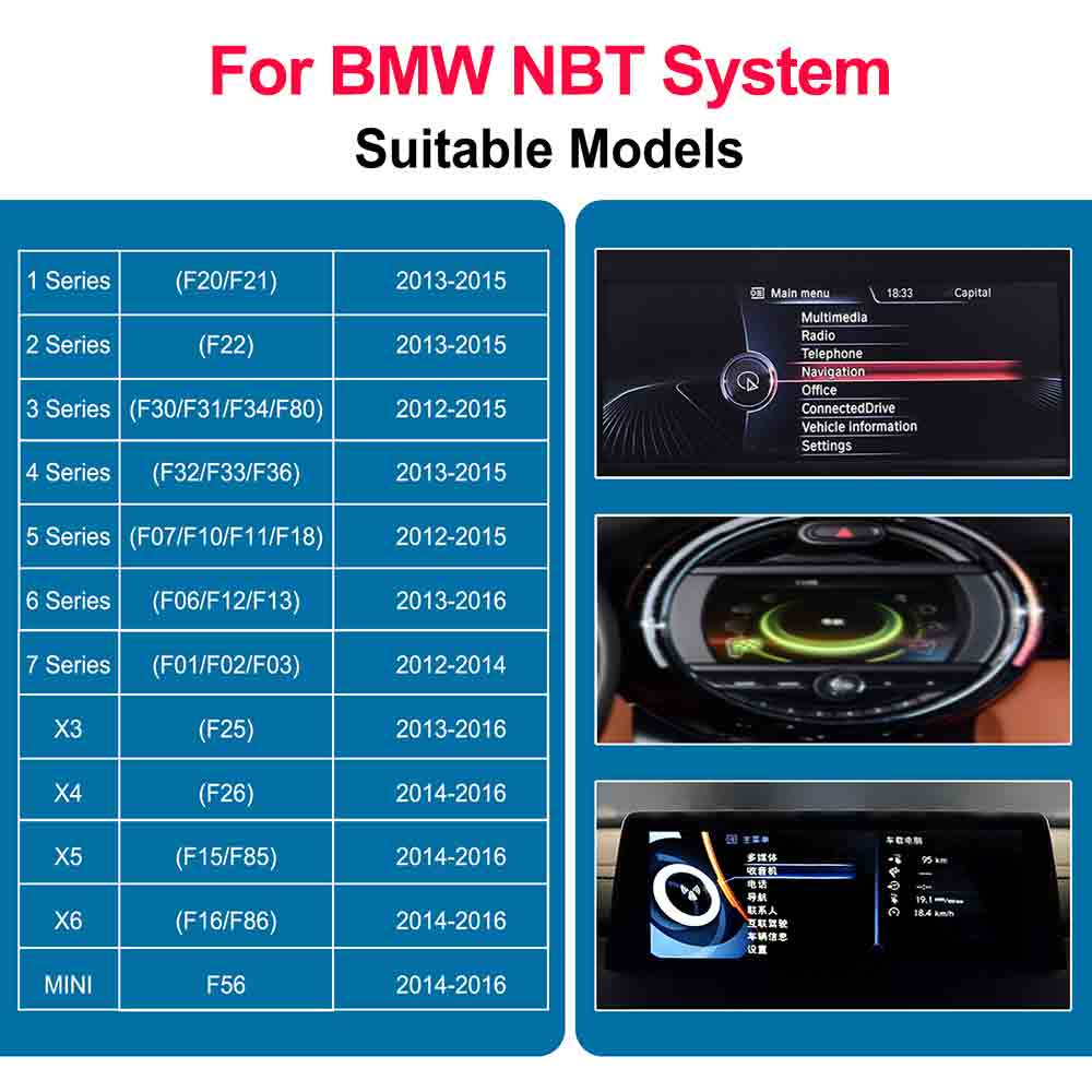 Беспроводной CarPlay Android Auto для BMW X5 E70 F15 X6 E71 EVO BNT CIC System с функциями AirPlay Поддержка камеры